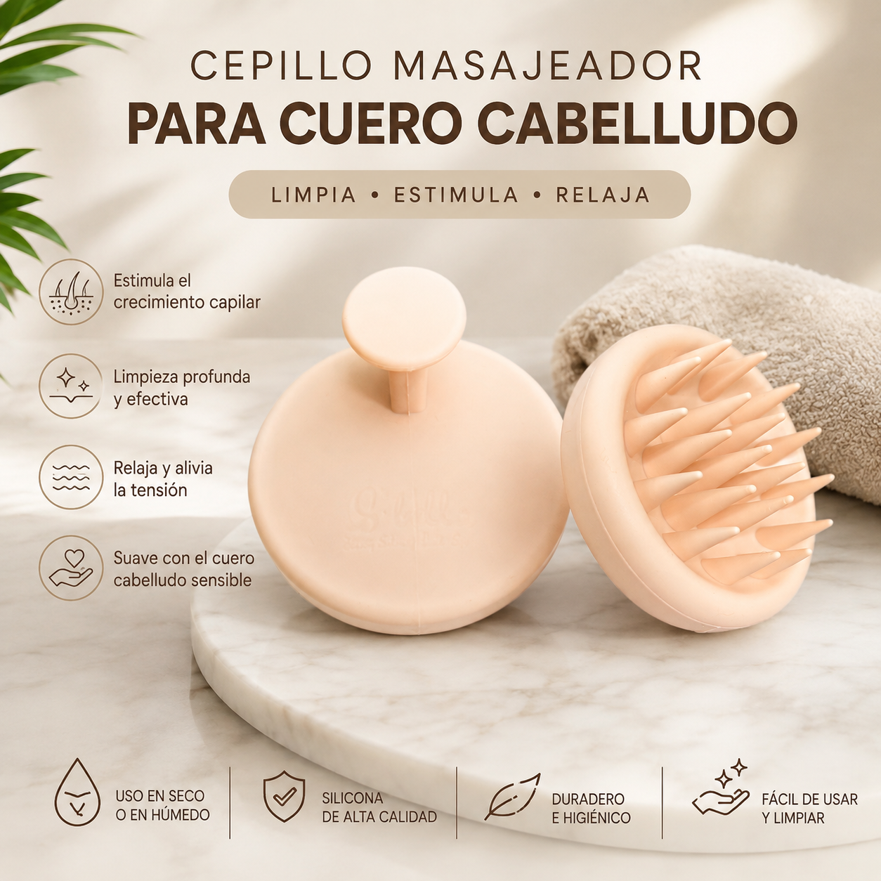 Cepillo Masajeador para Cuero Cabelludo